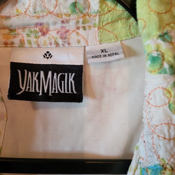 Yak Magik Pastel Patchwork Beaded Lace Embroidered Jacket. Sz XL. NWT. BL 261 - Picture 5 of 7